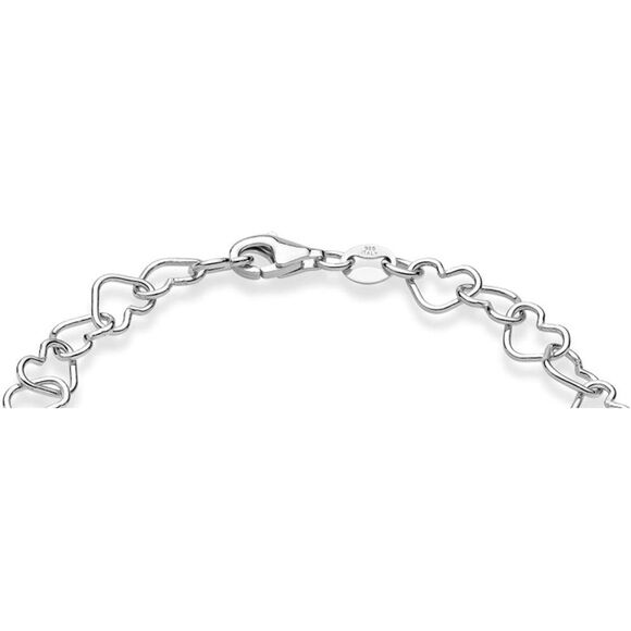 NEW 925 Sterling Silver Heart Chain Bracelet - Picture 5 of 6